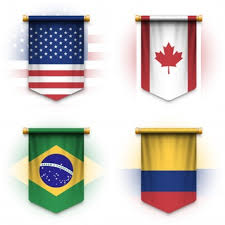 More information about brazil is available on the brazil country page and from other department of state publications and other sources listed at the end of this fact sheet. Premium Vector Realistic Pennant Flag Of United States Of America Canada Brazil And Colombia