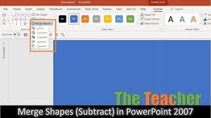 How To Use Merge Shapes Subtract Command In Powerpoint 2007 Powerpoint Tutorial Subtraction Microsoft Powerpoint 2007
