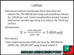 Rumus Break Event Point Bep Beserta Contoh Soal Mengitung Bep