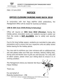 Hari raya commercials have always had a special place in our hearts. Myrivercity Hari Raya 2018 Management Office Closure