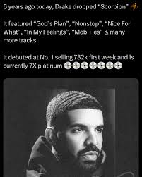 dailyrapfacts 6 years ago today, Drake dropped “Scorpion” 🦂
