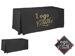 6 Printed Logo Tablecloth One Color Front Imprint Logo Fitted Style Fitted Table Cover Logo Tablecloth Fabric Color