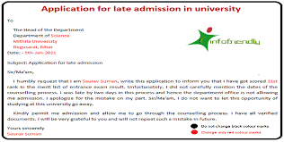 I have looked at several universities that offer bachelor's degrees in environmental. How To Write An Application For Late Admission To The University