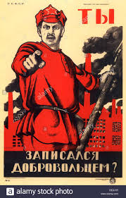 Haben Sie sich freiwillig für die Rote Armee?", sowjetische Agitprop  Plakat, 1920. Künstler: Dmitriy Stakhievich Moor Stockfotografie - Alamy
