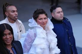 Zendaya wows in white lace while Emma Stone stuns in blue at Paris Fashion Week