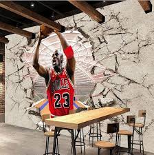 Nba Jordan 3d Sports Wallpaper Basketball Wall Mural Basketball Wall Large Mural Mural