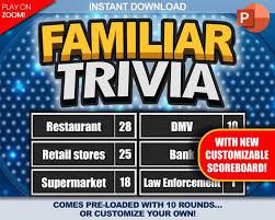 Use with zoom, teams, or skype. Familiar Trivia Party Game Download Play On Zoom Pc Mac Etsy In 2021 Ipad Games Make Your Own Game Download Games