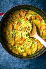 Weekend Favorites Sweet Potato Zoodle Bowls With Golden Turmeric Coconut Milk Sauce Ambitious Kitchen Recipe Vegan Sweet Potato Vegan Sweet Potato Recipes Vegetarian Recipes Healthy