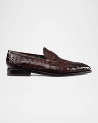 ZEGNA Men's Lasola Leather Penny Loafers | Neiman Marcus