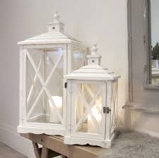 Large White Washed Wooden Lantern Wooden Lanterns Wooden White Wash