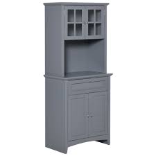 Maybe you would like to learn more about one of these? Lark Manor Boaz Kitchen Buffet Hutch Wooden Storage Cupboard With Framed Glass Door Drawer And Microwave Space White Reviews Wayfair