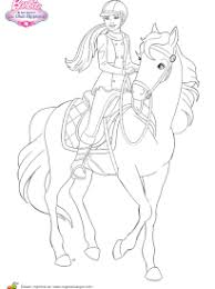 Coloriages gratuits à imprimer barbie. Coloriage Barbie Au Club Hippique Sur Hugolescargot Com