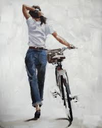 Frau Fahrrad Malerei Kunst Druck Frau Zu Fuss Fahrrad Leinwand Wand Kunstdruck Geschenk Fur Frau Radfahrer Fahrrad Liebhaber Geschenk Radfahren Geschenk In 2020 Fahrrad Malerei Fahrradkunst Und Fahrrad Kunst