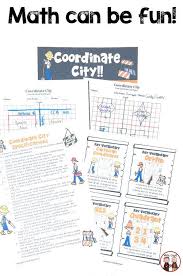 Math Coordinates City Project Yes Your Students Will Be Building A City On A Four Quadrant Grid Based On Coordinates Th Math Lesson Plans Math Creative Math