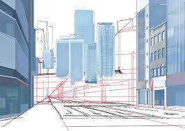 都市の描き方 1 都市と言えば超高層ビル群や電車 高架線 などをイメージしませんか 特に東京に代表されるような日本の都市はビルの新旧が立ち並んでいて独特の景観を形成しています 順を追って描き方を学んでいきましょう ビル群を描くポイント ビル群は直方体の