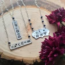 Custom Astrology Necklace Sapphire Jewelry Bar Necklace Birth Chart Necklace Zodiac Jewelry Natal Necklace
