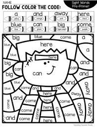 Preschool teachers do the same activity by indulging the kids into such varieties of arts. Halloween Sight Word Coloring With Pre Primer Words By Teaching Second Grade