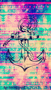 Image Via We Heart It Anchor Background Beautifull Beauty Colorful Drawing Iphone Lovely Neon Anchor Wallpaper Cellphone Wallpaper Nautical Wallpaper
