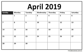 Printable April 2019 Calendar Large Calendar Word Editable Calendar Monthly Calendar Template