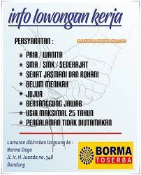 Sudah disampaikan, besarannya sekitar rp80 miliar. Lowongan Kerja Karyawan Borma Toserba Dago Bandung Lowongan Kerja Bandung Lowongankerjabandung Com