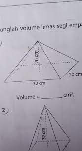 Luas (l) = luas alas + 4 x luas sisi. Hitunglah Volume Limas Segiempat Brainly Co Id