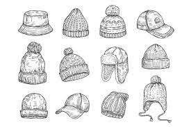 Doodle Caps Knitted Winter Hats Hand Drawn Warm Cap Vector 1188121 Illustrations Design Bundles In 2021 Winter Hats Cap Drawing How To Draw Hands