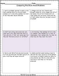 Comparing Fraction Word Problems Worksheets Teaching Resources Tpt
