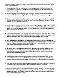 Percent Word Problems Discount Sales Tax Tip In 2020 Percent Word Problems Word Problems Words