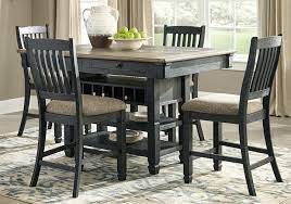 Bench and stools fit under the table, which isn't mentioned in the description, but is a great inspired by the sheer simplicity and weatherworn beauty of primitive furniture, antique black finished wood counter height dining set brings a. Tyler Creek Two Tone Black 5 Pc Counter Height Dining Set Cincinnati Overstock Warehouse