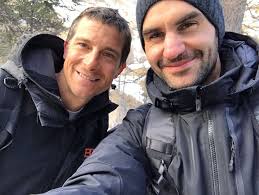 RunningWild with Bear Grylls #RogerFederer #selfie