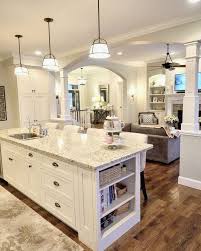 From the living room's point of view, the kitchen is hidden behind the narrow separation that you can only spot the island bar. 26 Understanding Kitchen Design Ideas With Island Open Concept White Cabinets 45 Inspirabytes Com Kitchen Design Off White Cabinets Kitchen Cabinet Layout