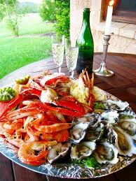 Seafood Platter And A Glass Of Wine Oh Yes Seafood Platter Seafood Dinner Seafood Menu