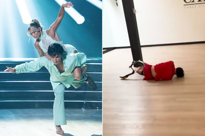 Ezra Frech proves that working hard is not a painless process with a  behind-the-scenes clip from 'Dancing With the Stars' that sees the  Paralympian take a brutal spill. See the link below