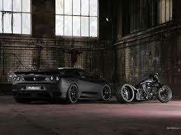 2008 Ferrari F430 And A Motorcycle Sports Car Wallpaper Black Car Wallpaper Car Wallpapers