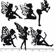 Black Silhouette Fairy Fairies Paper Cut Outs Cutouts Shapes - Etsy