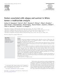 Factors associated with relapse and survival in Wilms tumor: a multivariate  analysis