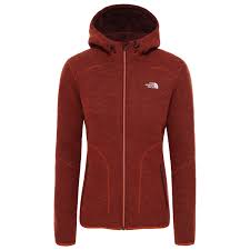 The North Face Womens Zermatt Full Zip Hoodie Fleece Jacket Picante Red Dark Heather Xs