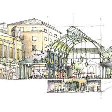 Covent Garden Market Architectural Sketch In Watercolor And Ink 14x5 19 Liked On Polyvore Featuri Architectural Sketch Watercolor And Ink Covent Garden