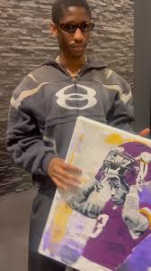 Jordan Addison with the painting. Vikes looking like a problem next year. ,  #ryanfors #jordanaddison #stencil #vikings #og #explorepage