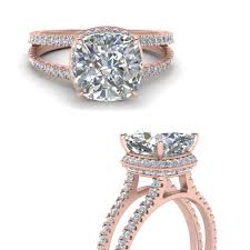 Maybe you would like to learn more about one of these? Cushion Cut Hidden Halo Split Band Diamond Ring In 14k Rose Gold Fascinating Diamonds