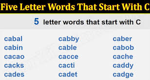 C · cab · cabin · cactus · cage · caiman · cake · calculator · calendar Five Letter Words That Start With C Feb 2022 Find Here
