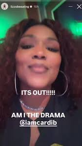 Lizzo singing her and Cardi B’s ‘What’s Goin’ On’ from the “Am I the  Drama?” album.