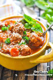 The recipe calls for tomato paste but you can substitute tomato soup if in a pinch. Slow Cooker Italian Meatball Stew The Seasoned Mom