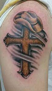 Cross tattoo represents different things to people. Star Tattoos For Men Visit The Image Link For More Details Artist Western Tattoos Arm Tattoos For Guys Cowgirl Tattoos
