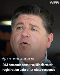 The U.S. Department of Justice is insisting Illinois election officials  hand over the state's entire computerized voter registration database,  including sensitive information such as driver's license and partial Social  Security numbers.