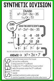 Synthetic Division In Algebra 2 School Algebra College Algebra High School Math