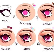 How to color anime eyes digitally step by step coloring drawing. Painting 12 Drawing Anime Eyes Digitally Background