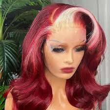 human hair blended lace front wig