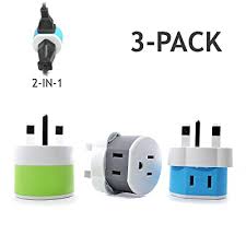 These plugs have been the standard since the 1950s, and have been blamed for fires and electrocutions. Uk Ireland Dubai Power Plug Adapter By Orei With 2 Usa Inputs Travel 3 Pack Type