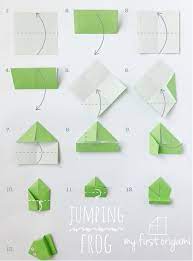 Easy Origami Jumping Frog My First Origami Origami Frog Origami Easy Jumping Frog Origami